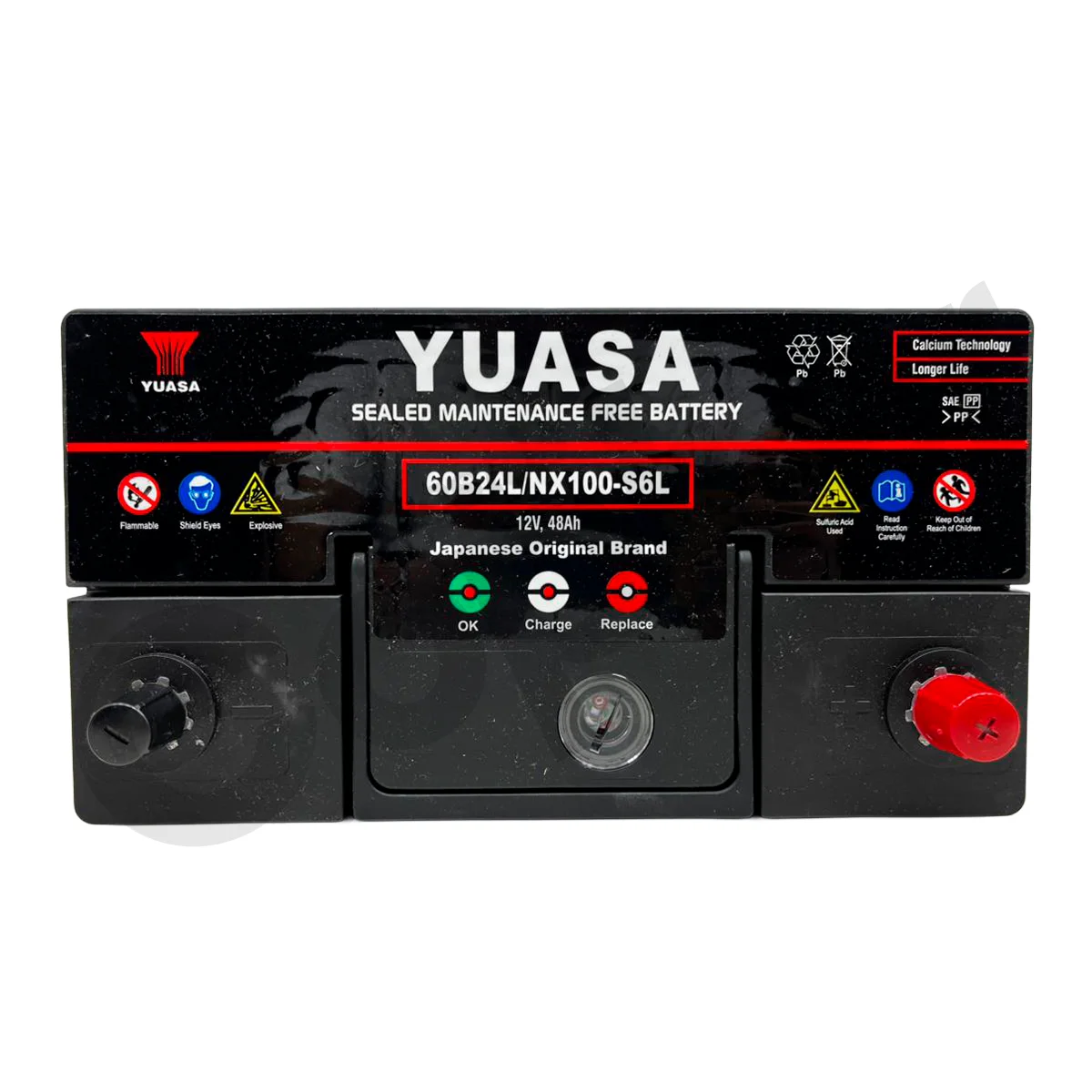 BATERIA YUASA 60B24L SMF 440CCA 48AH - Imagen 3